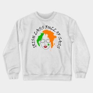 Irish lass full of sass with face of stylish girl. Crewneck Sweatshirt